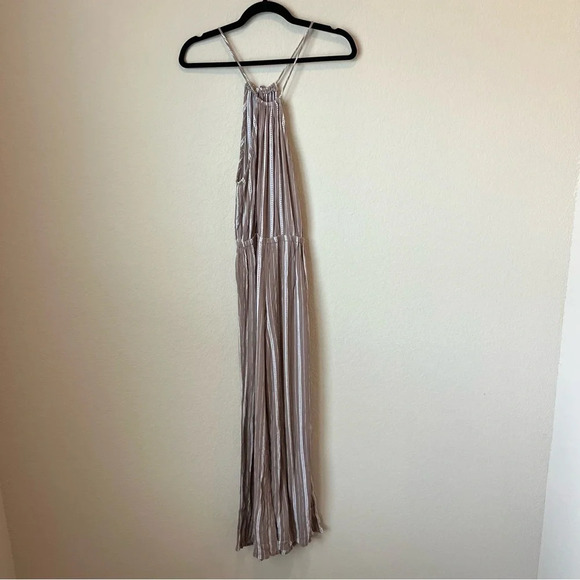 Lulus Ocean City Tan and White Striped Jumpsuit - Picture 3 of 9